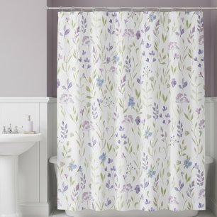 Purple Floral Shower Curtain