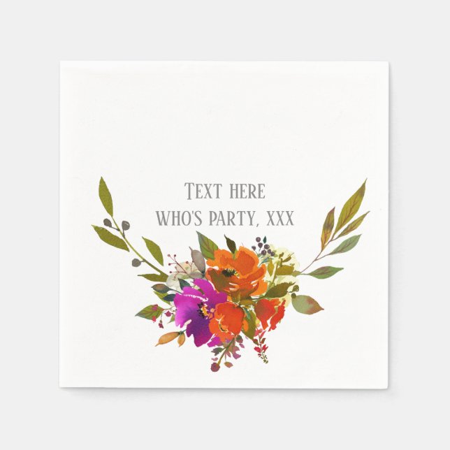 purple floral spring flower napkin (Front)