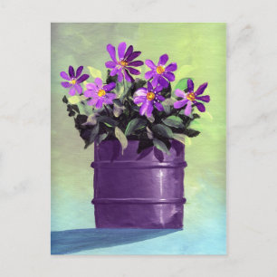 Purple Floral Still Life Postcard