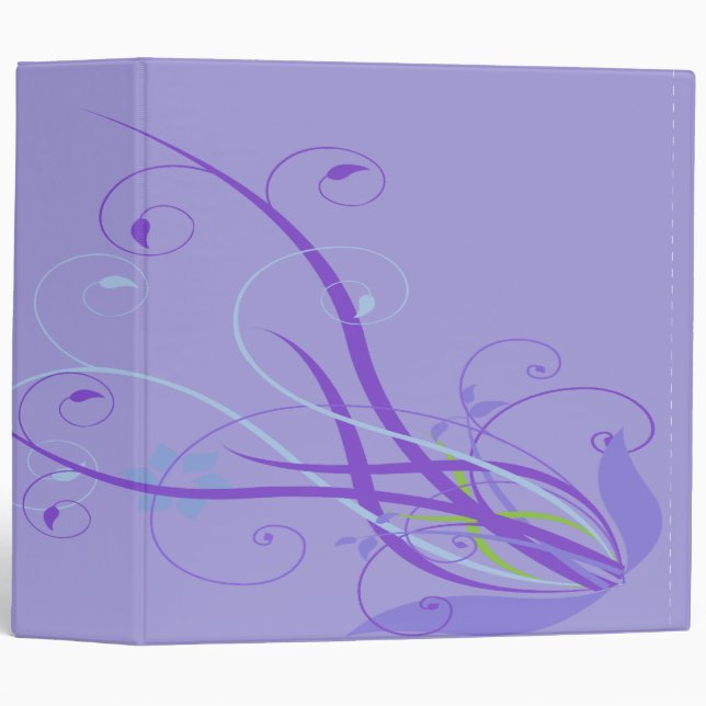 purple floral swirl notebook binder (Front/Spine)