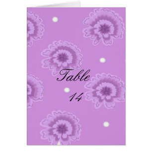 Purple Floral Table Seating Card
