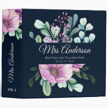 Purple Floral TEACHER Gift - Add Name Class Year