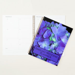 Purple floral teal floral hydrangea planner