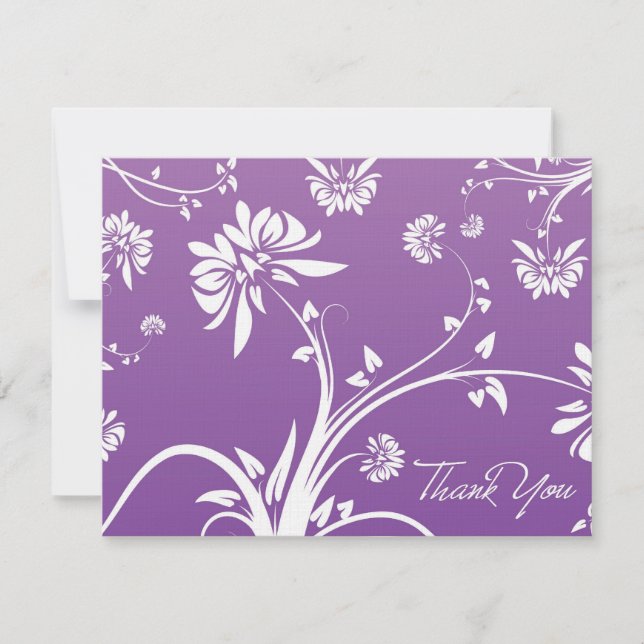 Purple Floral Thank You Card (Front)