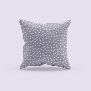 Purple Floral Throw Pillow