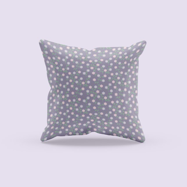 Purple Floral Throw Pillow (Creator Uploaded)