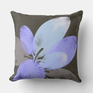 Purple Floral Throw Pillow – Modern Minimal Flower