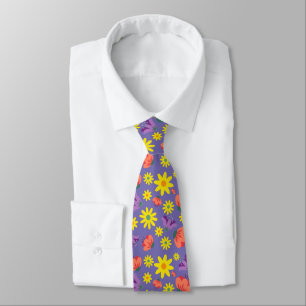 Purple Floral  Tie