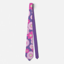 Purple Floral Tie for Him