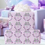 Purple Floral Vine Wreath Custom Wedding Wrapping Paper<br><div class="desc">Lovely purple floral wrapping paper with a violet wreath with vines and a pretty periwinkle flower in the centre. This beautiful floral wedding gift wrap features the couple's names personalized in the circle. Customize this purple wedding wrapping paper for your friends on their special day or use this as a...</div>