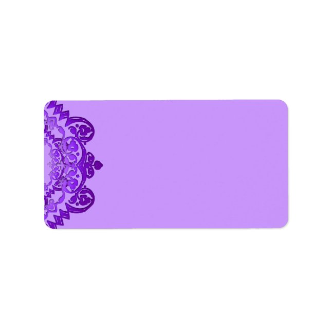 Purple Floral Vintage Art Blank Address Labels (Front)