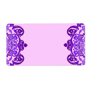 Purple Floral Vintage Art Blank Large Labels