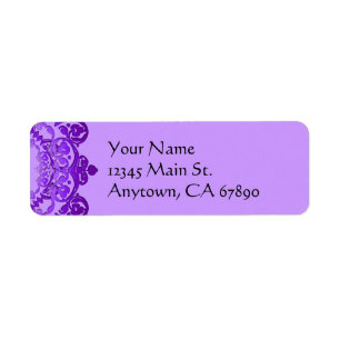 Purple Floral Vintage Art Retourner Adresse Étique