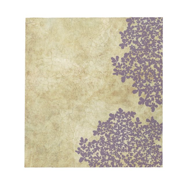 Purple Floral Vintage Notepad (Front)
