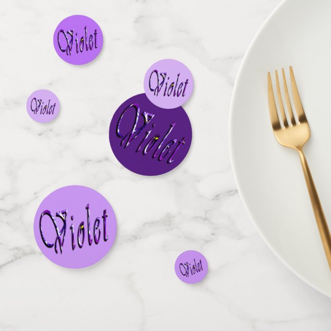 Purple Floral Violet Name,  Confetti (Group)