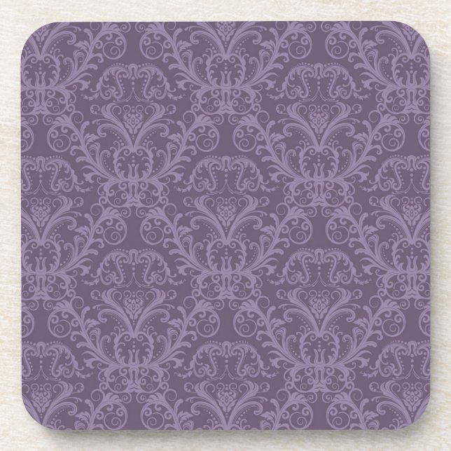 Purple floral wallpaper 2 coaster (Front)