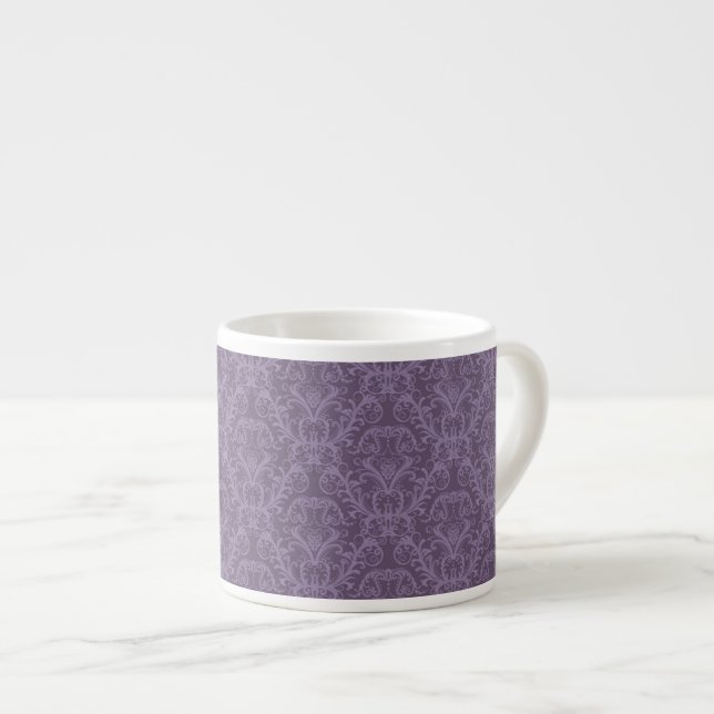 Purple floral wallpaper 2 espresso cup (Front Right)