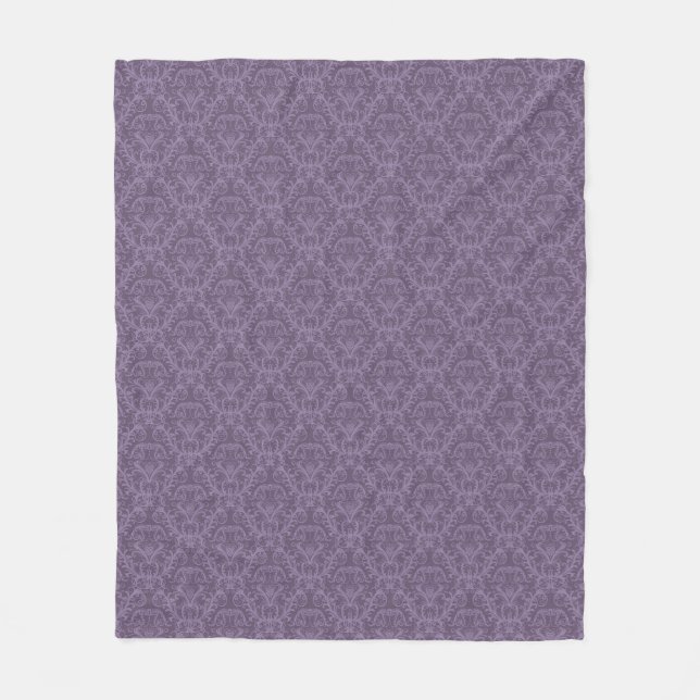Purple floral wallpaper 2 fleece blanket (Front)