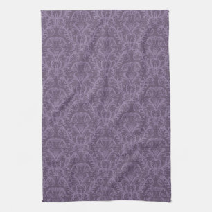 Purple floral wallpaper 2 kitchen towel