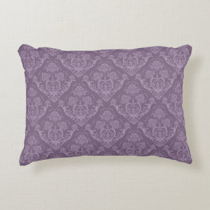 Purple floral wallpaper decorative pillow