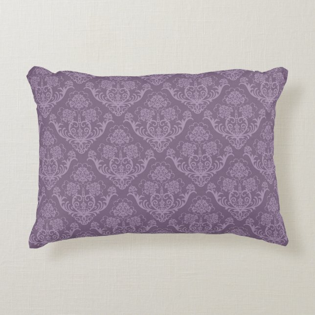 Purple floral wallpaper decorative pillow (Front)