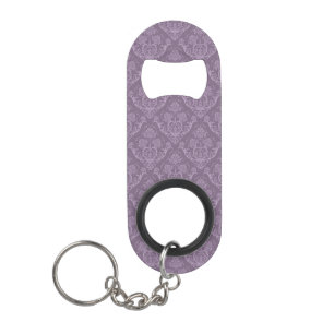 Purple floral wallpaper keychain bottle opener