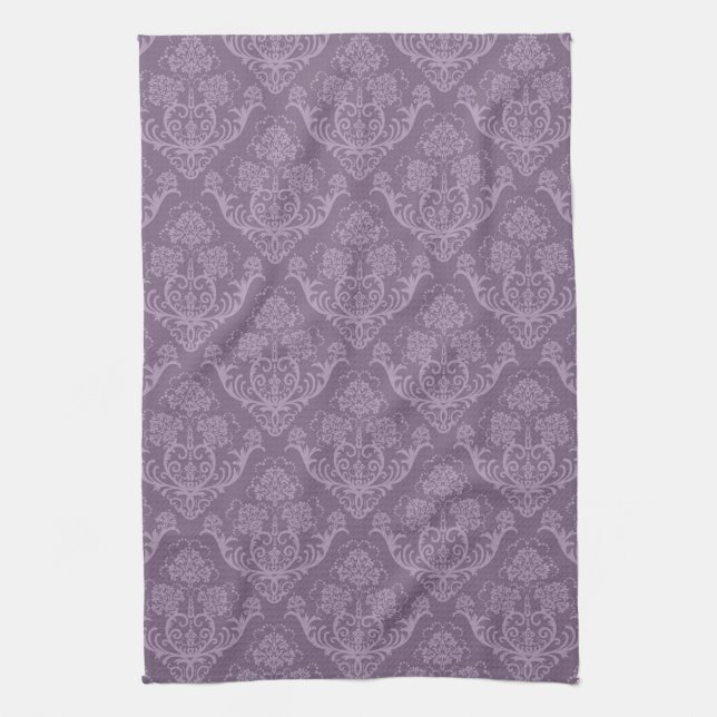 Purple floral wallpaper kitchen towel (Vertical)