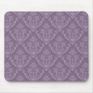 Purple floral wallpaper mouse pad
