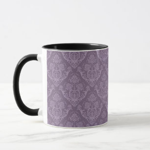 Purple floral wallpaper mug