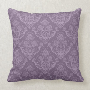 Purple floral wallpaper throw pillow