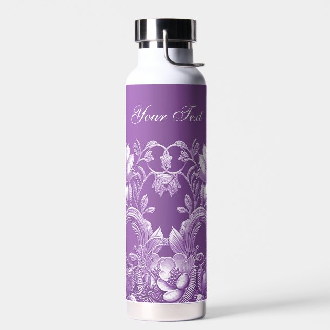 Purple Floral Water Bottle (Left)