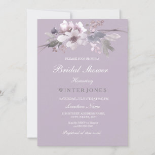 Purple Floral Watercolor Bridal Shower Invitation
