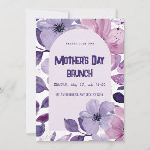 Purple Floral Watercolor Brunch Invite