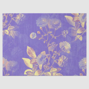 Purple Floral Watercolor Decoupage Tissue Paper