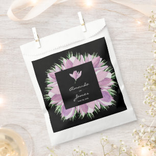 Purple Floral Watercolor Engagement Party Invites Favour Bag