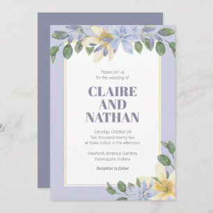 Purple Floral Watercolor Invitation