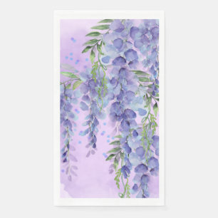 Purple Floral Watercolor Napkin