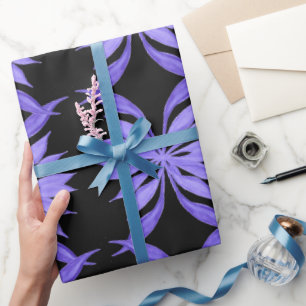 Purple floral watercolor pattern wrapping paper