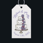 Purple Floral Wedding Cake Bridal Shower Favour Gift Tags<br><div class="desc">Just personalize with your wedding information! Design features an original marker illustration of a tiered wedding cake topped with purple frosting flowers. Ideal for a wedding, anniversary, engagement, bridal shower, or bachelorette party. This wedding cake illustration is also available on other products, including coordinating gift wrap, party products, and decor....</div>