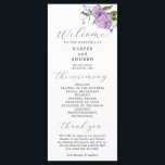 Purple Floral Wedding Ceremony Program<br><div class="desc">Elegant wedding program featuring watercolor illustration of purple peony with greenery. All the wedding ceremony information and the wedding party's name listed on this program.</div>
