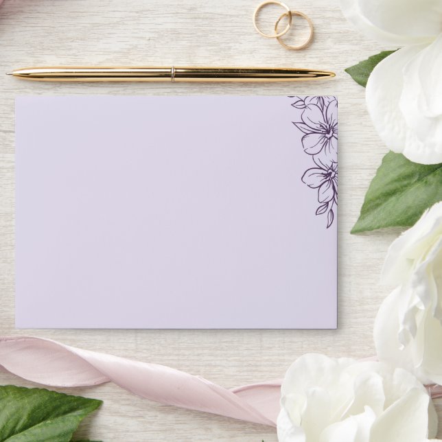Purple Floral Wedding Envelope (Wedding)