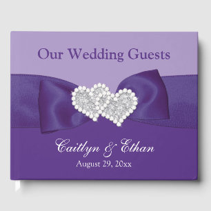 Purple Floral Wedding Guest Book