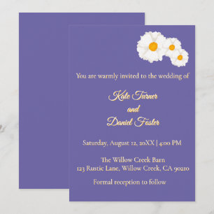 Purple Floral Wedding Invitation