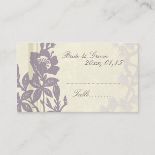 Purple Floral Wedding Place Setting Cards