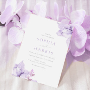 Purple Floral Wedding Watercolor Stunning Invitation