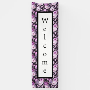 Purple floral welcome banner