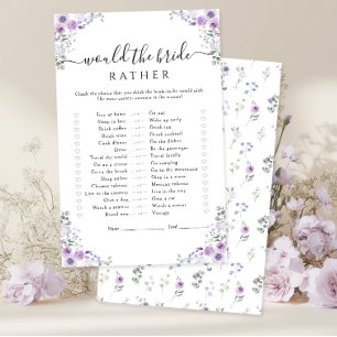 Purple Floral Would the bride rather Game