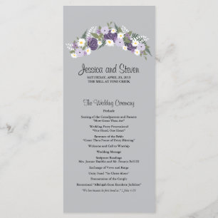 Purple Floral Wreath   Ceremony Progam Program