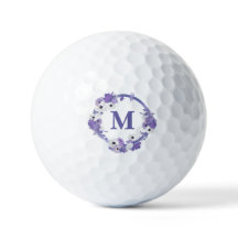 Purple Floral Wreath Monogram