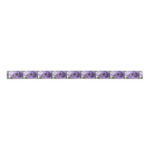 Purple Flower 1.5" Wide Satin Ribbon, Satin Ribbon